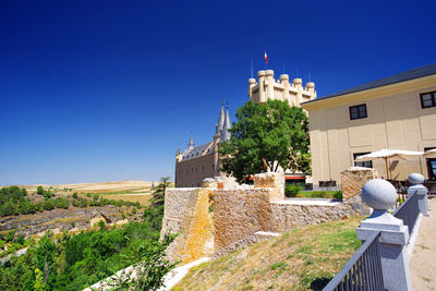 Historic building against clear blue sky