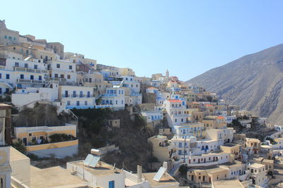 High angle view of buildings in city