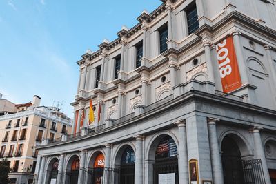 Low angle view of building against sky