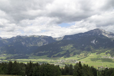 Scenic view of mountains against sky