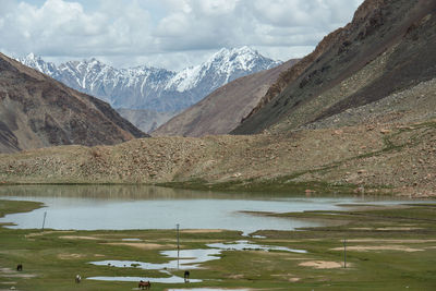 Scenic view of lake and mountains
