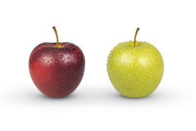 Close-up of apple against white background