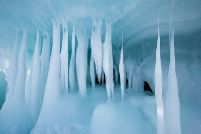 Panoramic view of frozen lake