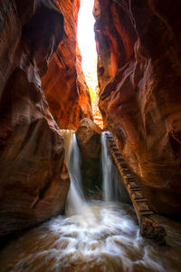 Scenic view of waterfall