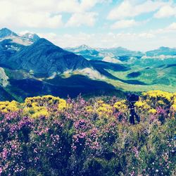 Scenic view of mountains against sky