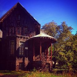 Old built structure on field