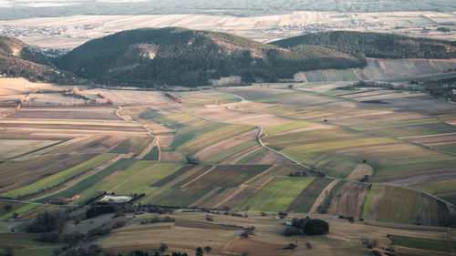 High angle view of agricultural field