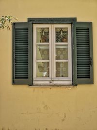 Close-up of window of house