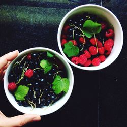 Close-up of strawberries in bowl