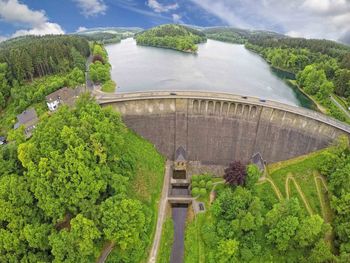 High angle view of dam