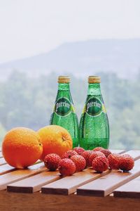 Close-up of fruits on table