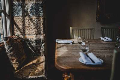 Table and chairs in restaurant