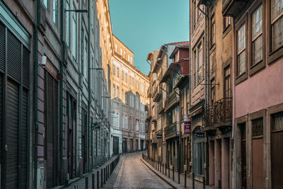 Alley amidst buildings against sky