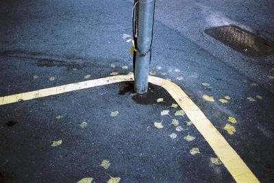 High angle view of road