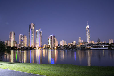 City skyline with waterfront