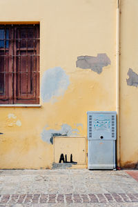 Closed window of house