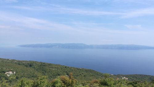 High angle view of sea against sky