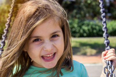 Close-up portrait of a smiling girl