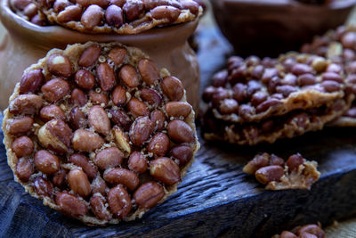 Close-up of dessert on table