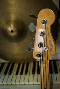 Close-up of piano keys