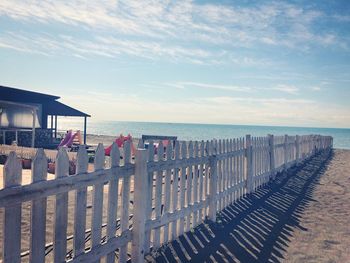 View of calm beach against the sky