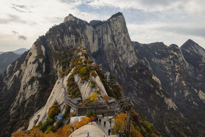 Scenic view of rock formation against sky