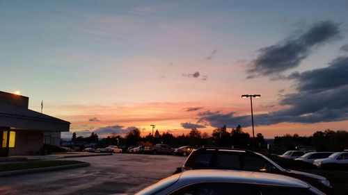 Parking lot at sunset