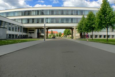 Road passing through city