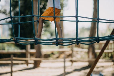 Child playing on playground