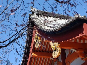 Low angle view of traditional building against sky