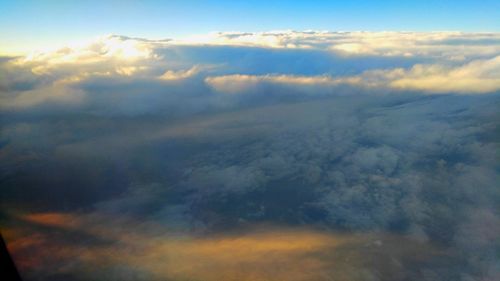 Close-up of snow against sky