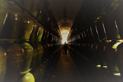 Panoramic shot of illuminated lights