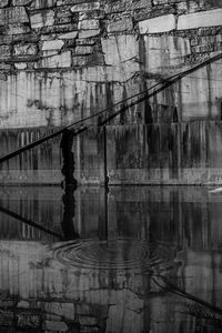 Reflection of bridge over river