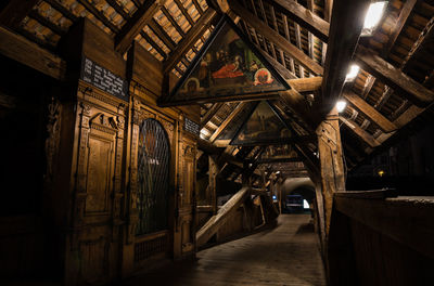 Interior of illuminated building