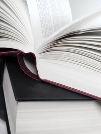 Close-up of books on table