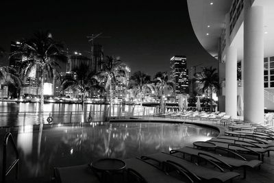 View of illuminated city at night