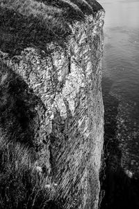 Close-up of rock formation in sea