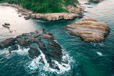 High angle view of sea