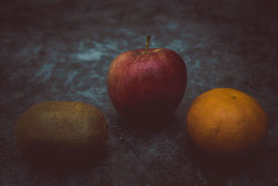 Close-up of apples on table