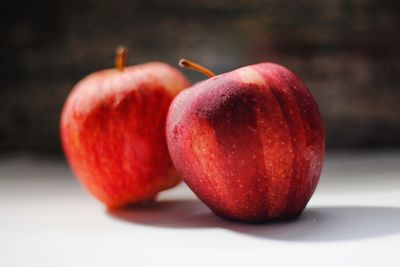 Close-up of apples on table