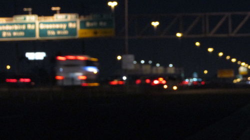 Defocused lights in city at night