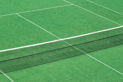 High angle view of tennis field