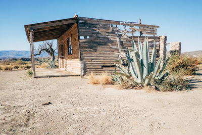 Abandoned built structure against clear sky