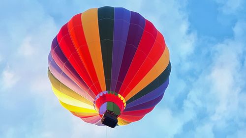 Low angle view of hot air balloon against sky