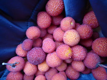 Close-up of strawberries in market