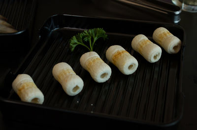 Close-up of food in tray