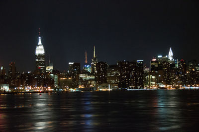City lit up at night