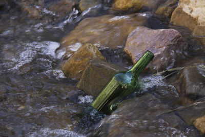 Close-up of rocks in water