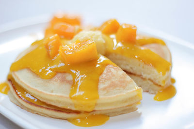 Close-up of dessert served in plate