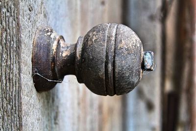 Close-up of rusty metal door